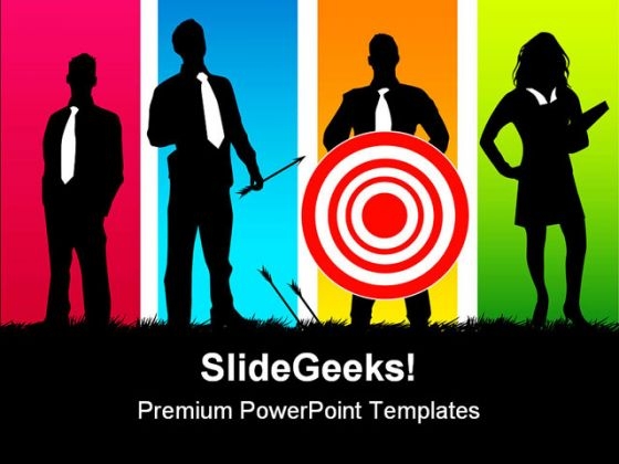 Targeted Teamwork Business PowerPoint Templates And PowerPoint Backgrounds 0811