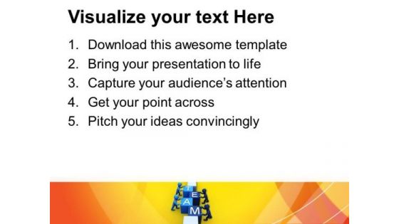 Team Efforts To Assemble Blocks Teamwork PowerPoint Templates Ppt Backgrounds For Slides 0413
