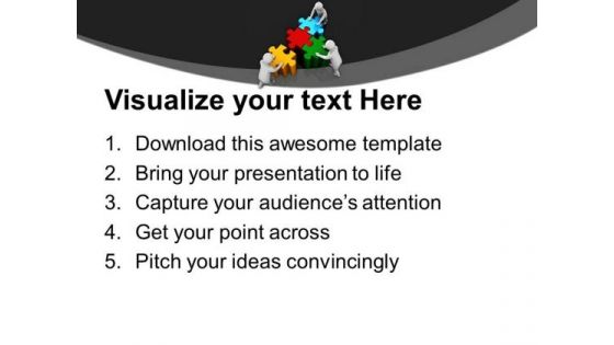 Team Efforts To Combine Jigsaw Puzzles PowerPoint Templates Ppt Backgrounds For Slides 0313