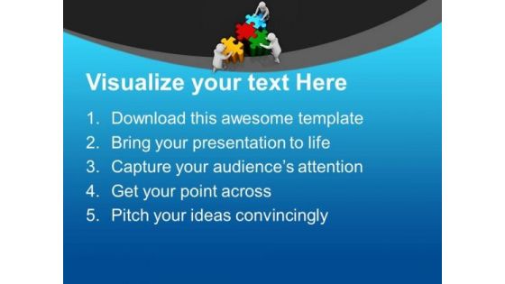 Team Efforts To Combine Jigsaw Puzzles PowerPoint Templates Ppt Backgrounds For Slides 0313