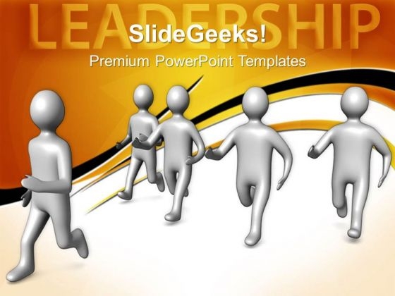 Team Follows Leader Leadership PowerPoint Templates And PowerPoint Themes 0712