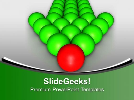 Team Follows Red Leader Leadership PowerPoint Templates Ppt Backgrounds For Slides 0113