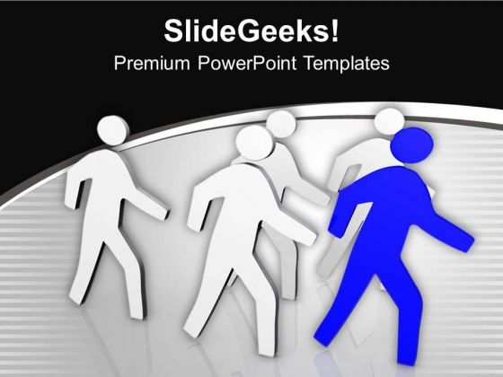 Team Follows The Leader Business Concept PowerPoint Templates Ppt Backgrounds For Slides 0513