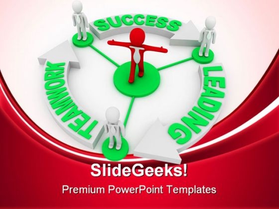 Team Leader Leading Success PowerPoint Themes And PowerPoint Slides 0811