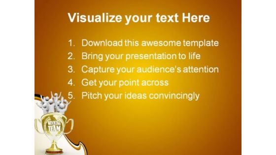 Team Members Cheering Success PowerPoint Themes And PowerPoint Slides 0311