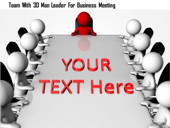 Team With 3d Man Leader For Business Meeting