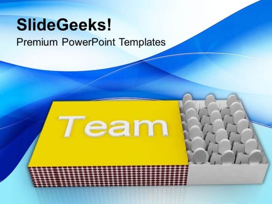 Team Word On Matchbox PowerPoint Templates Ppt Backgrounds For Slides 0713
