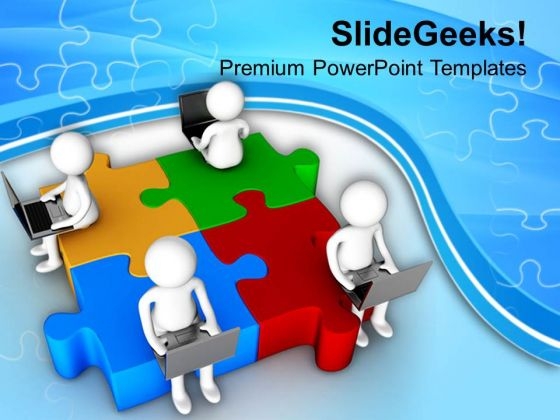 Teamwork Concept Online Business Solutions PowerPoint Templates Ppt Backgrounds For Slides 0813