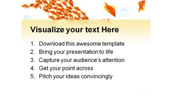 Teamwork Golden Fish Business PowerPoint Templates And PowerPoint Backgrounds 0511