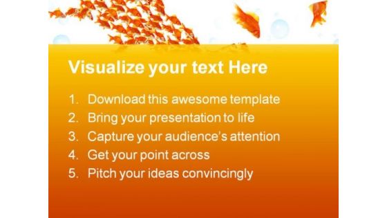 Teamwork Golden Fish Business PowerPoint Themes And PowerPoint Slides 0511