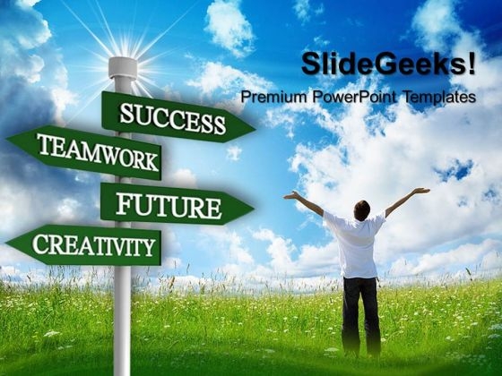 Teamwork Signpost Success PowerPoint Templates And PowerPoint Themes 0512