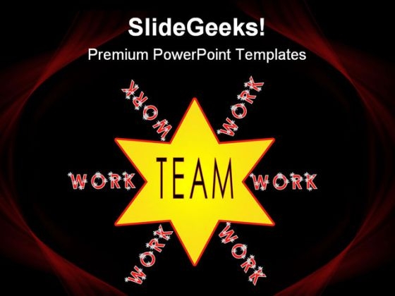 Teamwork Star Shapes PowerPoint Themes And PowerPoint Slides 0811
