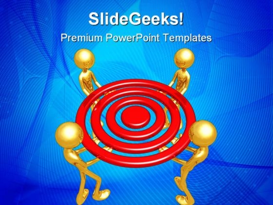 Teamwork Target Business PowerPoint Themes And PowerPoint Slides 0811