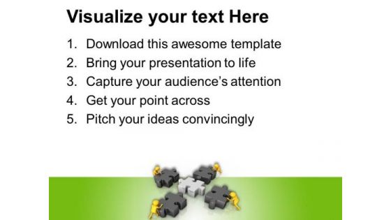 Teamwork To Combine The Jigsaw Puzzles PowerPoint Templates Ppt Backgrounds For Slides 0713