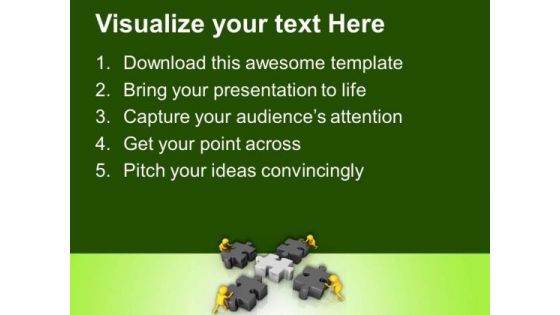 Teamwork To Combine The Jigsaw Puzzles PowerPoint Templates Ppt Backgrounds For Slides 0713