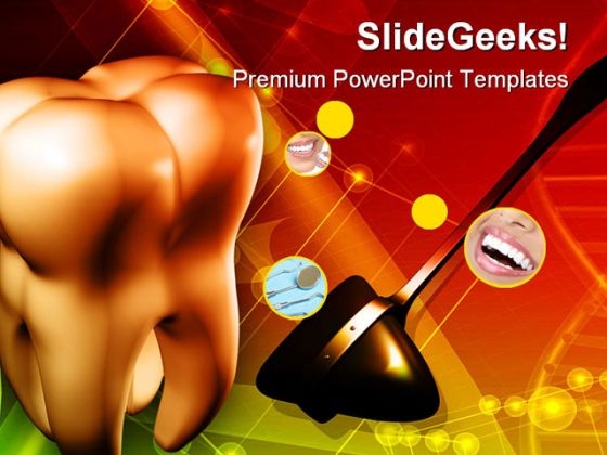 Teeth And Surgical Hammer Dental Health PowerPoint Templates And PowerPoint Backgrounds 0211