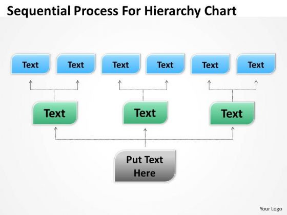 Template For Organizational Chart Sequential Process Hierarchy PowerPoint Templates