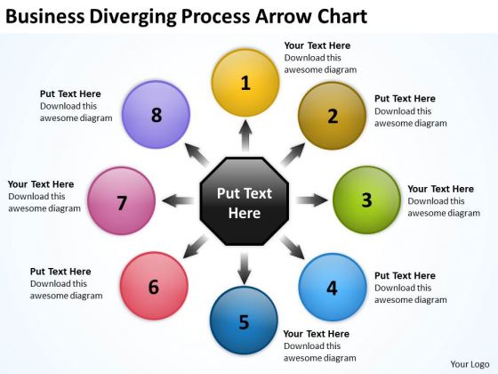 Templates Diverging Process Arrow Chart Cycle PowerPoint