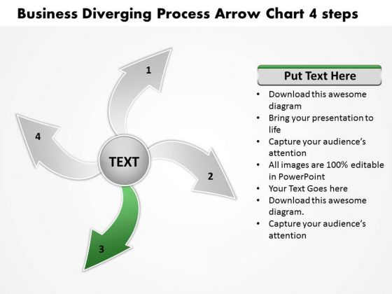 Templates Download Diverging Process Arrow Chart 4 Steps Ppt Cycle PowerPoint Slides