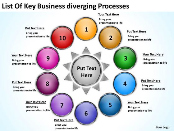 Templates Download Diverging Processes Arrows Network Software PowerPoint