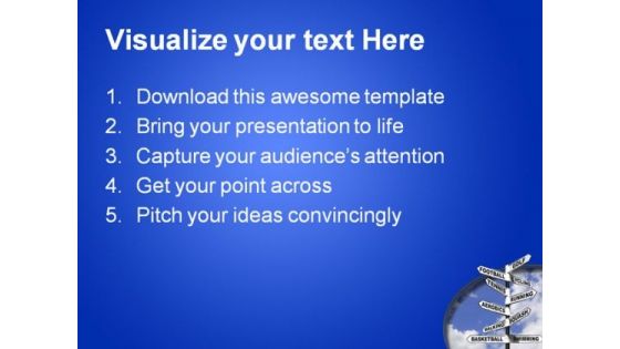 Ten Ways To Exercise Sports PowerPoint Themes And PowerPoint Slides 0911