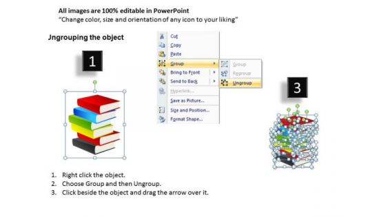 Textbook Books Stacked PowerPoint Slides And Ppt Diagram Templates