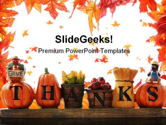 Thanks Giving Nature PowerPoint Template 0610
