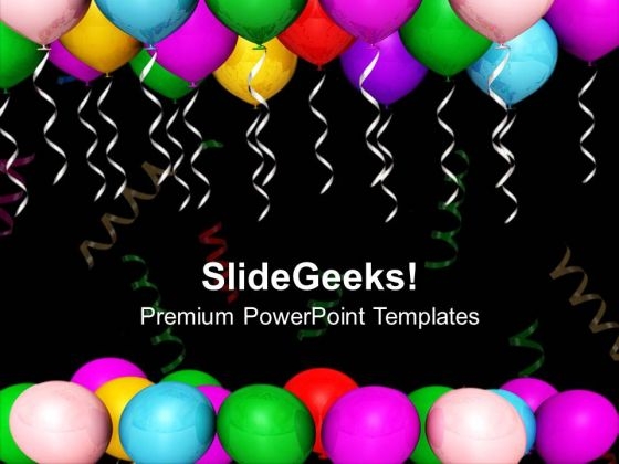 Theme Balloons For Party And Celebration PowerPoint Templates Ppt Backgrounds For Slides 0613