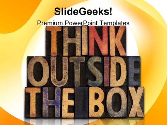 Think Outside The Box Business PowerPoint Template 0910