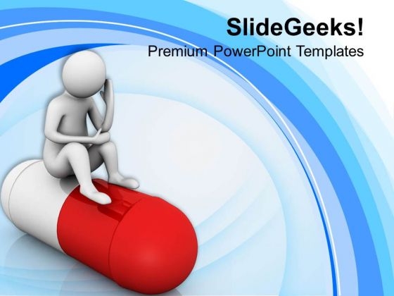 Thinking About Medicine For Health Problems PowerPoint Templates Ppt Backgrounds For Slides 0813
