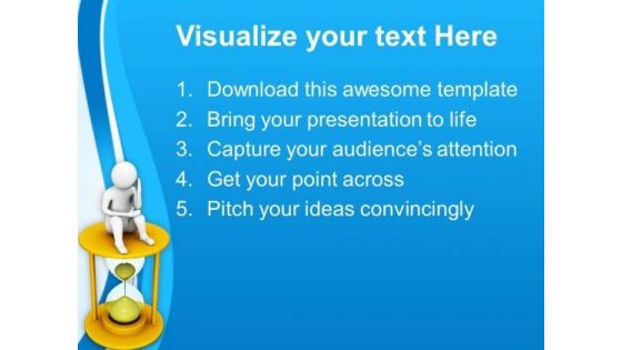 Thinking Man On Hour Glass PowerPoint Templates Ppt Backgrounds For Slides 0713