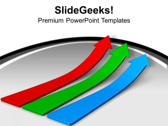 Three Arrows Pointing Target Growth Business PowerPoint Templates Ppt Backgrounds For Slides 1112