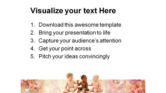 Three Babies Family PowerPoint Themes And PowerPoint Slides 0511