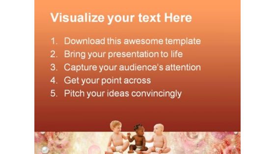 Three Babies Family PowerPoint Themes And PowerPoint Slides 0511