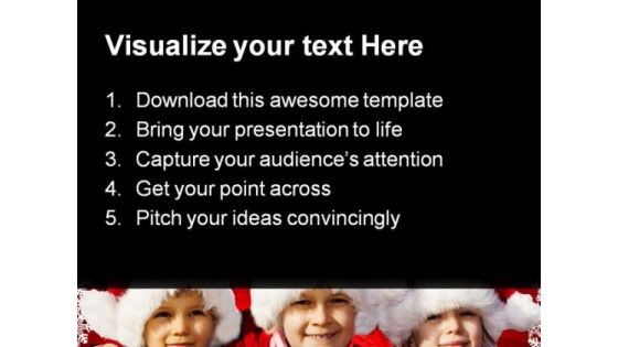 Three Children Christmas PowerPoint Themes And PowerPoint Slides 0811