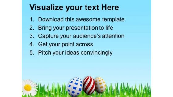 Three Different Colored And Easter Eggs PowerPoint Templates Ppt Backgrounds For Slides 0313
