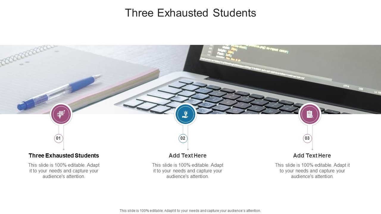 Three Exhausted Students In Powerpoint And Google Slides Cpb