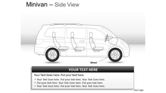 Three Green Minivan Side View PowerPoint Slides And Ppt Diagram Templates