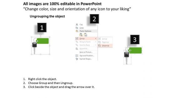Three Keys With Rings For Safety PowerPoint Template