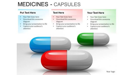 Three Medical Capsules PowerPoint Slides And Ppt Diagram Templates