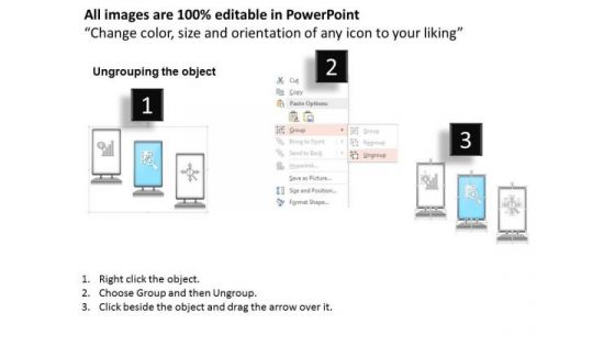 Three Mobiles Text Boxes For Data Display Presentation Template