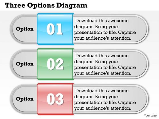 Three Options Diagram PowerPoint Presentation Template