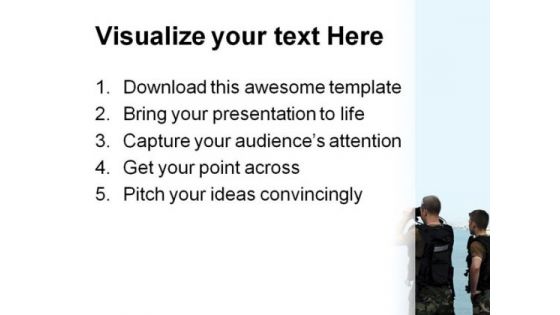 Three Soldier People Americana PowerPoint Template 1110