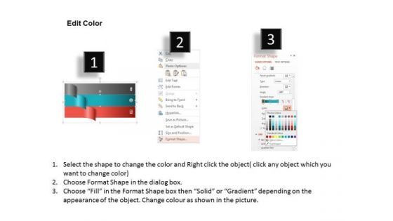 Three Steps For Marketing Process PowerPoint Template