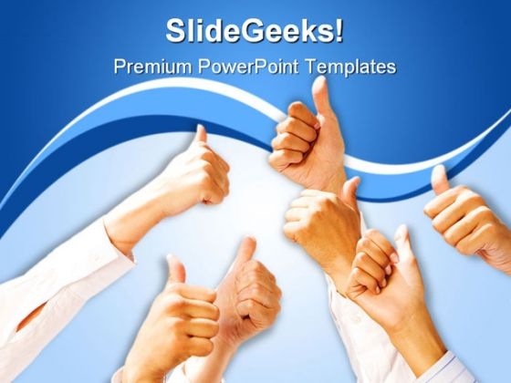 Thumbs Up Business Handshake PowerPoint Themes And PowerPoint Slides 0811
