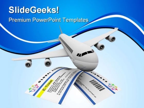 Tickets And Airplane Travel PowerPoint Themes And PowerPoint Slides 0611