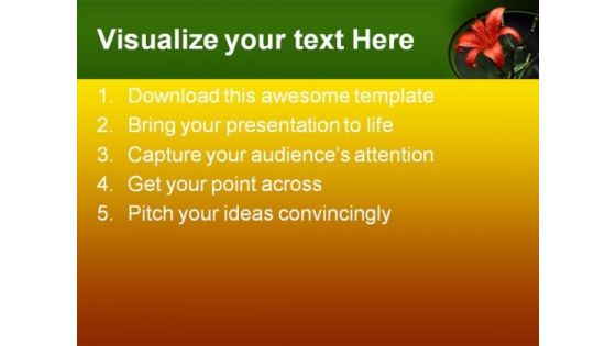Tiger Lily Beauty PowerPoint Templates And PowerPoint Backgrounds 0311