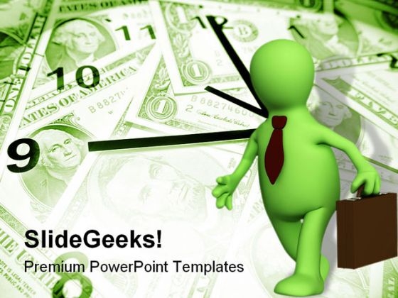 Time And Money Business People PowerPoint Background And Template 1210