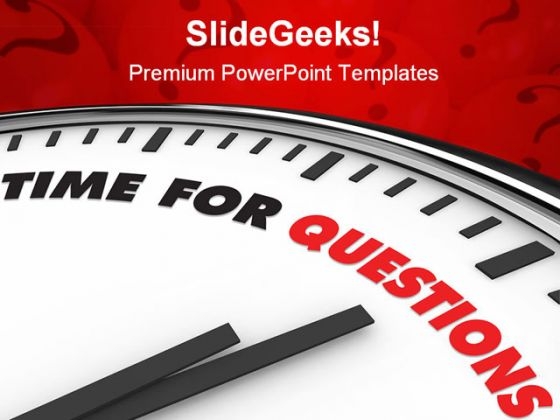 Time For Questions Clock Business Template 1010