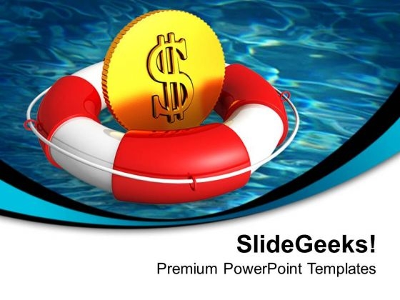 Time To Guard Dollars With Lifeguard PowerPoint Templates Ppt Backgrounds For Slides 0313